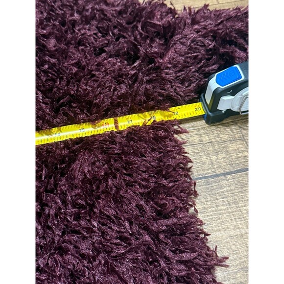 NWT burgundy maroon faux fur fuzzy sweater - Picture 3 of 5